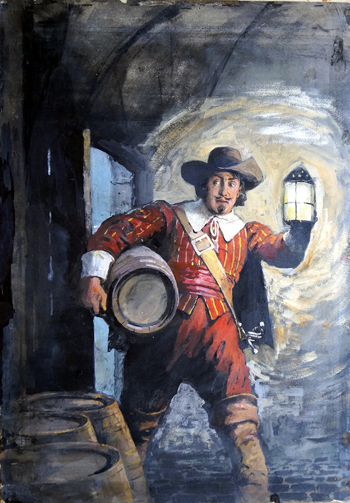 Thriller Picture Library cover #49  'Guy Fawkes' (Original) art by Septimus Scott at The Illustration Art Gallery