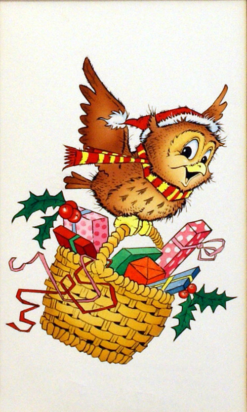 Christmas Basket (Original) by Simon at The Illustration Art Gallery