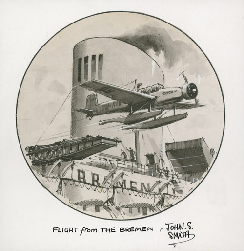 A Flight from the Bremen (Original) (Signed) by John S Smith at The Illustration Art Gallery