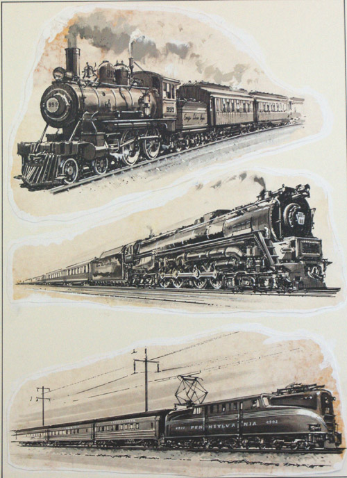 U.S. Trains Through the Ages (Original) by John S Smith at The Illustration Art Gallery