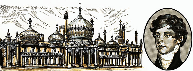 Brighton Pavilion (Original) by John S Smith at The Illustration Art Gallery