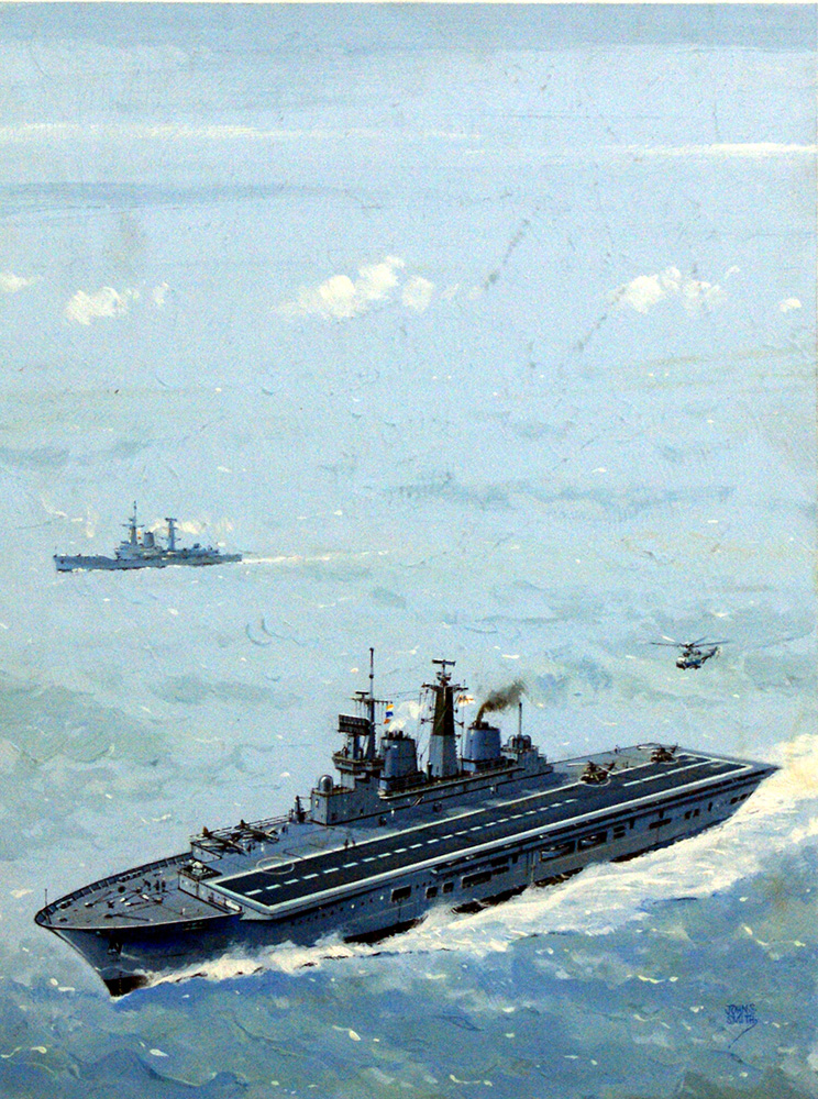HMS Invincible (Original) (Signed) art by John S Smith Art at The Illustration Art Gallery