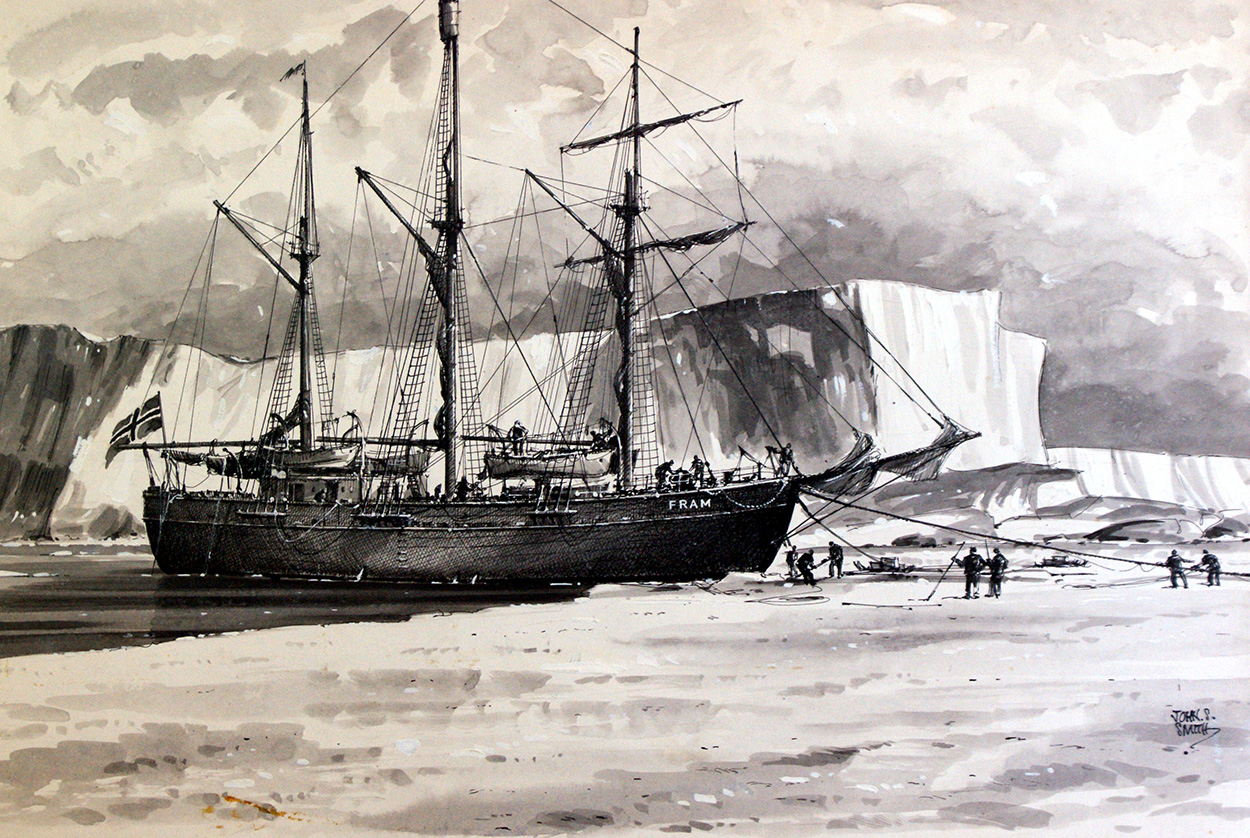 Ships of Discovery: The Fram (Original) (Signed) art by John S Smith at The Illustration Art Gallery
