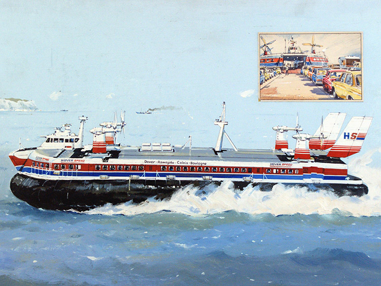Hovercraft Cross Channel Ferry (Original) by John S Smith at The Illustration Art Gallery