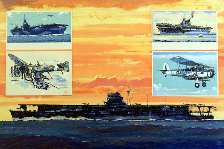 Japanese Aircraft Carrier Hiryu - Terror of the Pacific (Original) (Signed) by John S Smith at The Illustration Art Gallery