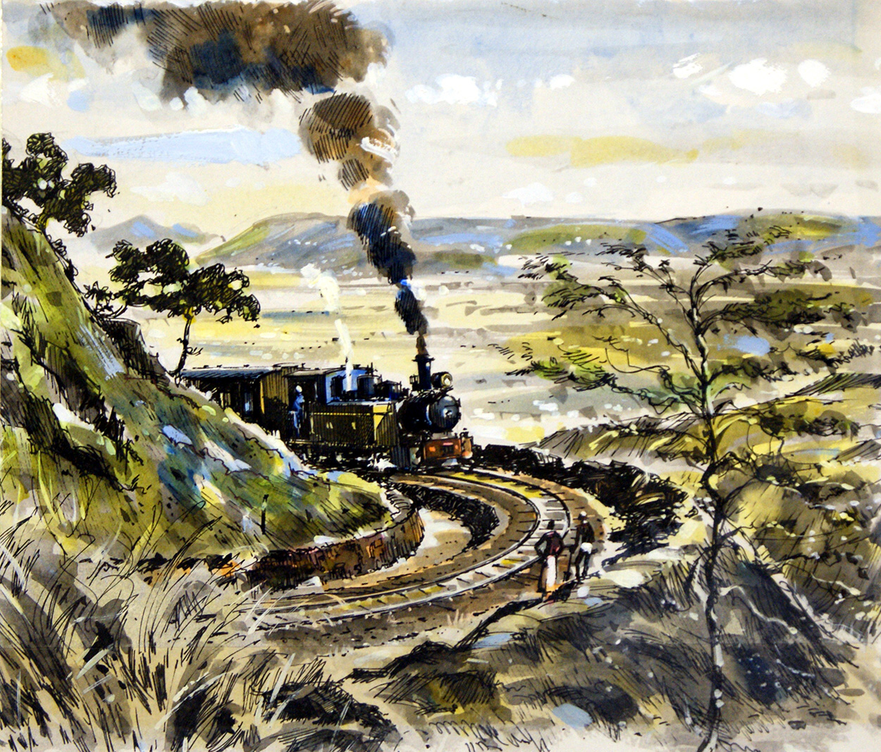 The Tracks of an Imperial Past (Original) art by John S Smith Art at The Illustration Art Gallery