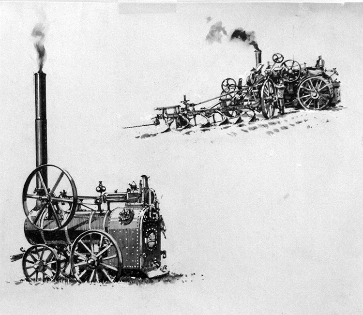 Steam Engine (Original) by John S Smith at The Illustration Art Gallery