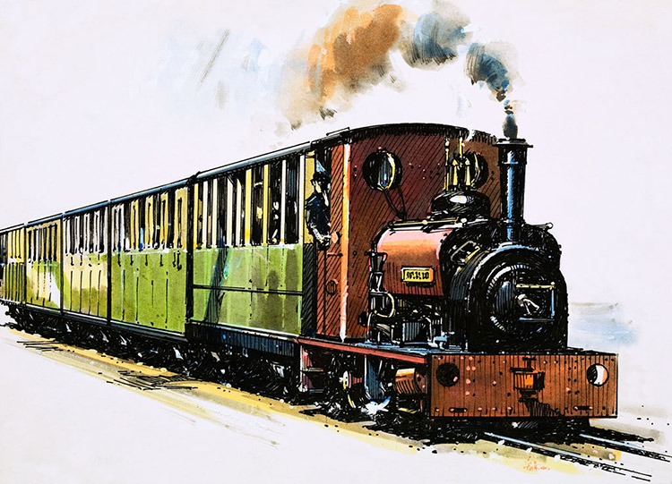 A Hunslet 0-4-0 saddle tank called Dolbadarn (Original) by John S Smith at The Illustration Art Gallery