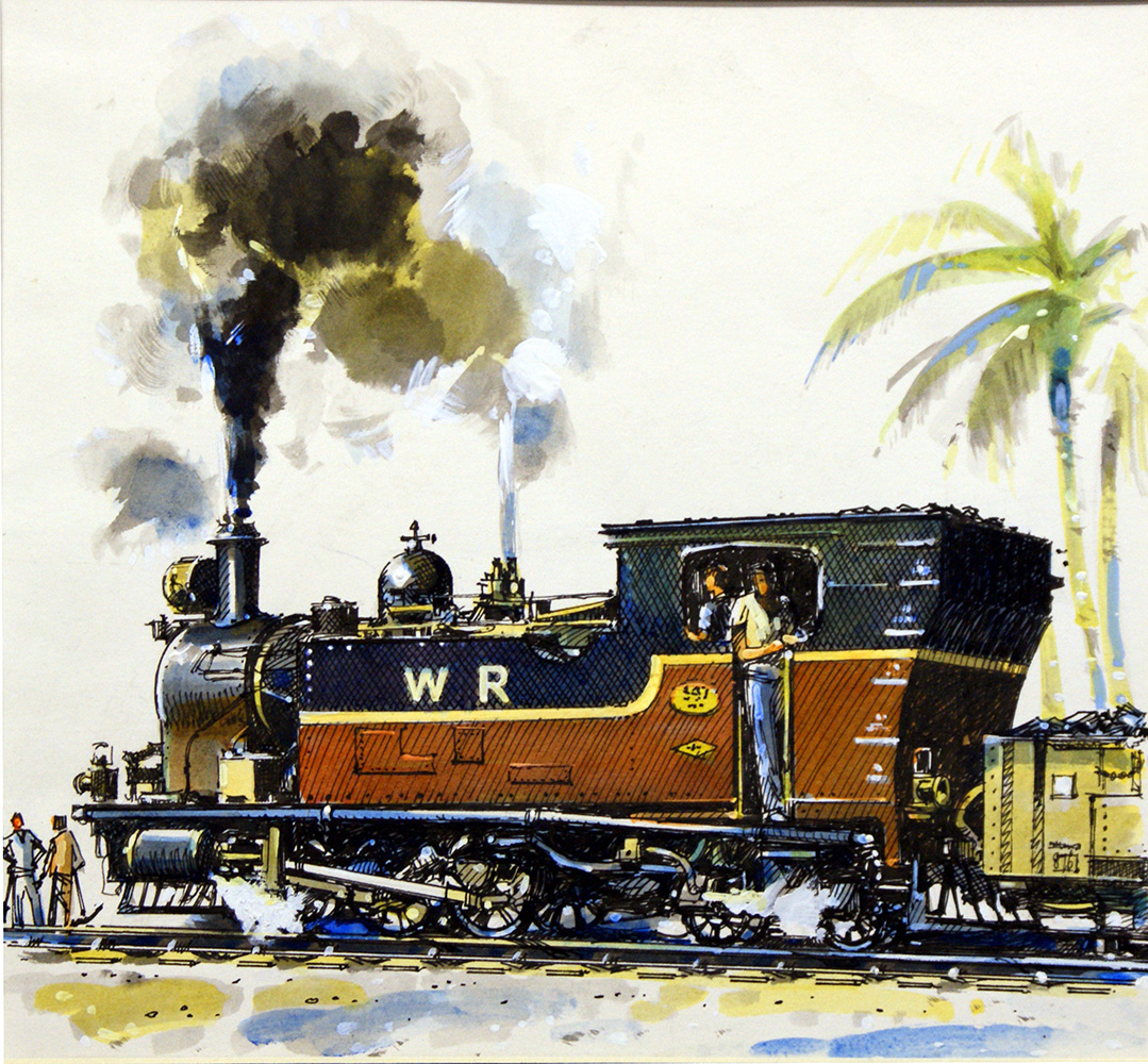 Tank Engine on Bengali Railway (Original) art by John S Smith at The Illustration Art Gallery