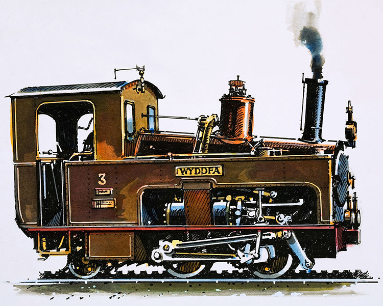 Locomotive of the Snowdon Mountain Railway (Original) by John S Smith at The Illustration Art Gallery