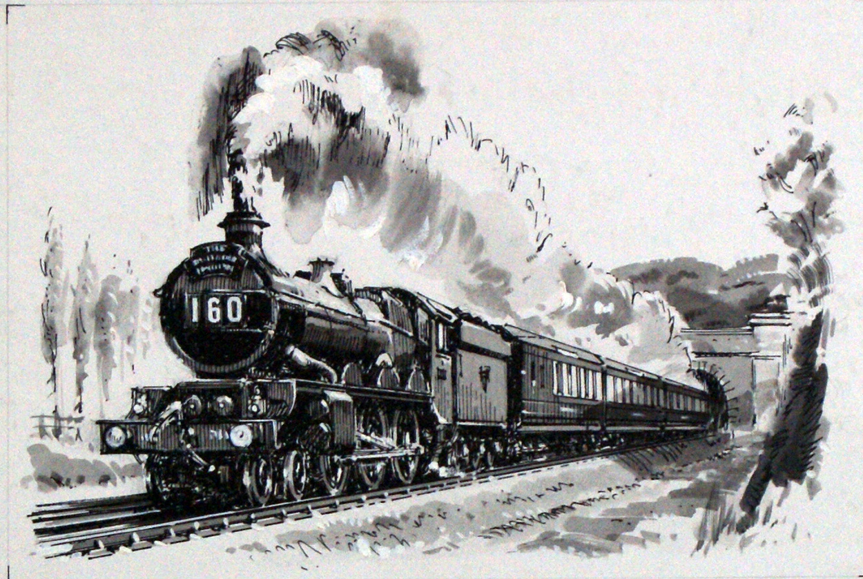 Great Western Steam Locomotive (Original) art by John S Smith at The Illustration Art Gallery