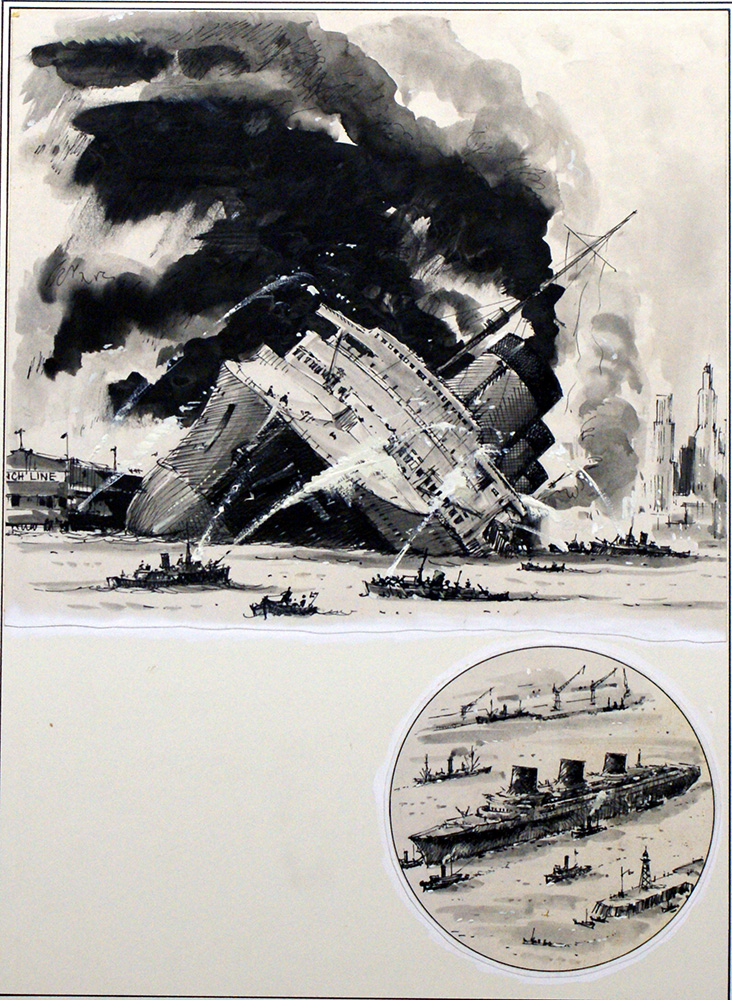 The Great Steamers: The Ship That Died in Dock (Original) art by John S Smith Art at The Illustration Art Gallery
