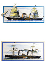 Paddle Steamers: The Persia and Vanderbilt (Original)