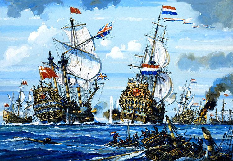Naval Battle (Original) by John S Smith at The Illustration Art Gallery