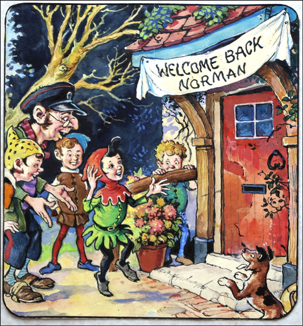 Norman Gnome - Welcome Back (Original) by Geoff Squire at The Illustration Art Gallery