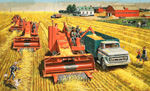 Combine Harvesters At Work (Original) (Signed)