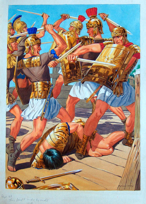 The 300 Spartans at Thermopylae (Original) (Signed) by F Stocks May Art at The Illustration Art Gallery