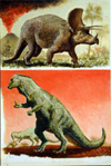 Two Panel Dinosaurs (Original) (Signed)