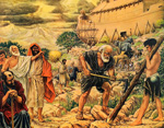 Noah Builds his Ark (Original Macmillan Poster) (Print)