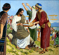Jesus - The Miracle of Feeding the Five Thousand (Original) (Signed)