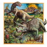 Dinosaurs and Volcano (Original)