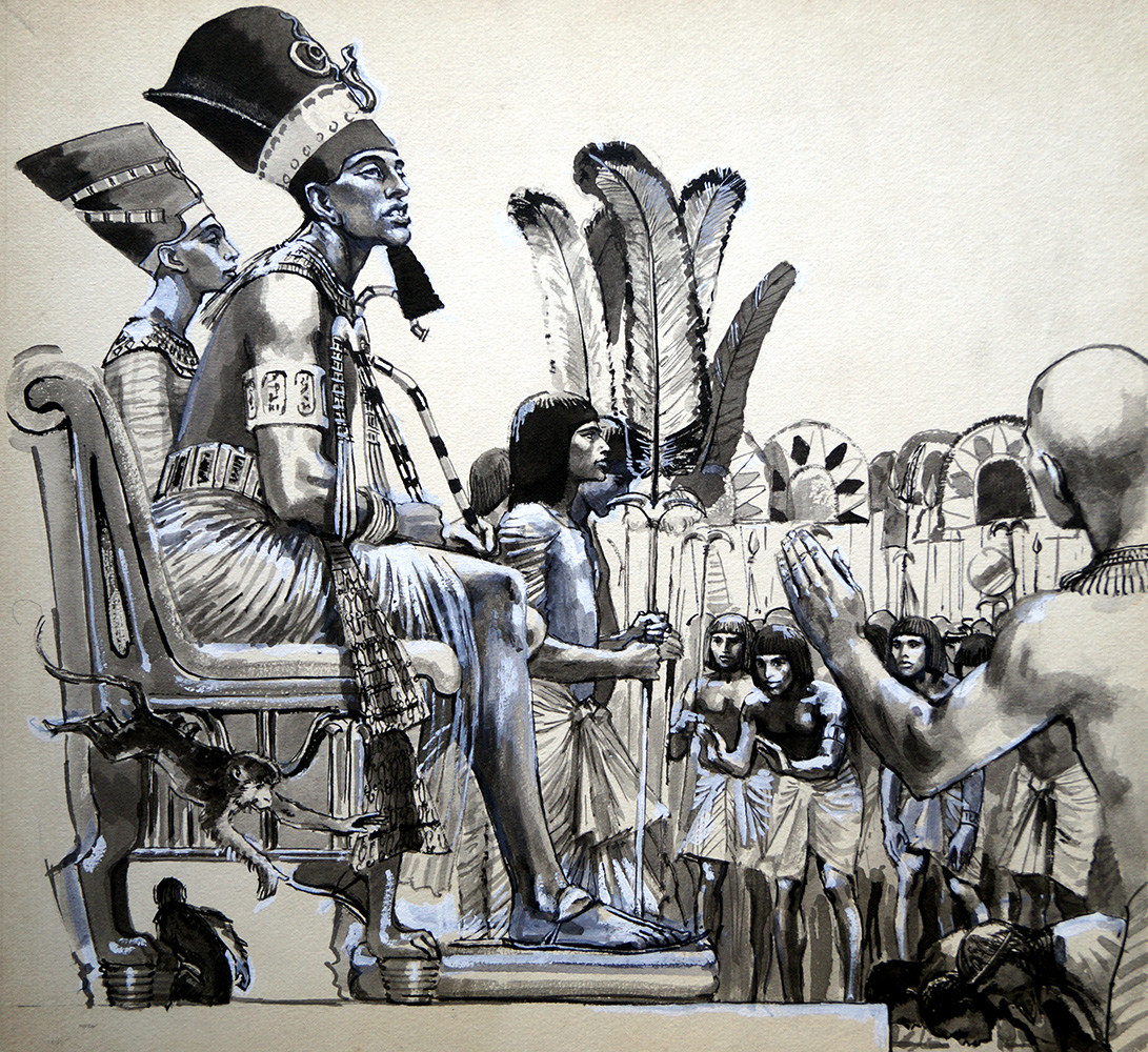 The Pharaoh Who Abolished the Gods (Original) art by Clive Uptton Art at The Illustration Art Gallery