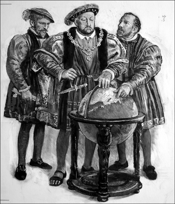King Henry VIII and the Route to Russia (Original) by Clive Uptton at The Illustration Art Gallery