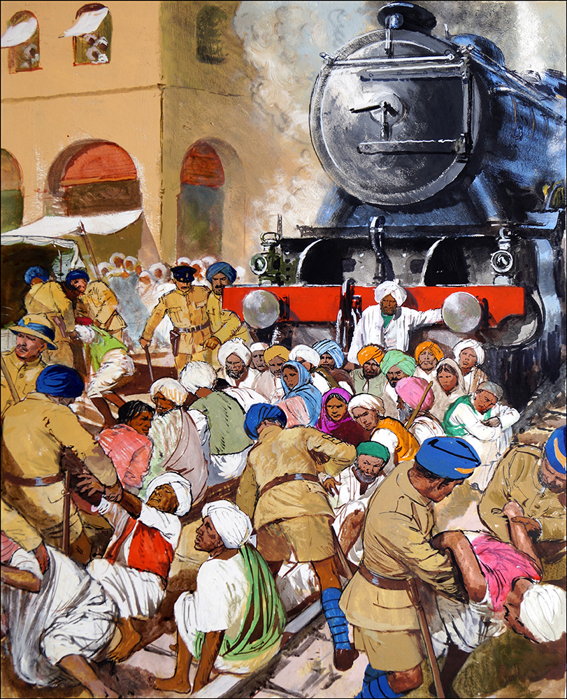 Peaceful Protest in India (Original) art by Clive Uptton at The Illustration Art Gallery