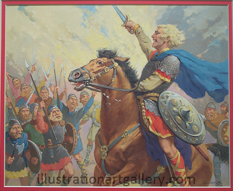 King Harold and his Saxons (Original) (Signed)