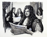 Charles II reading the London Gazette (Original) (Signed)