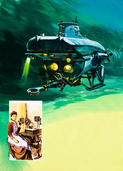 Vickers Mini-Submarine (Original) (Signed) by Gerry Wood at The Illustration Art Gallery