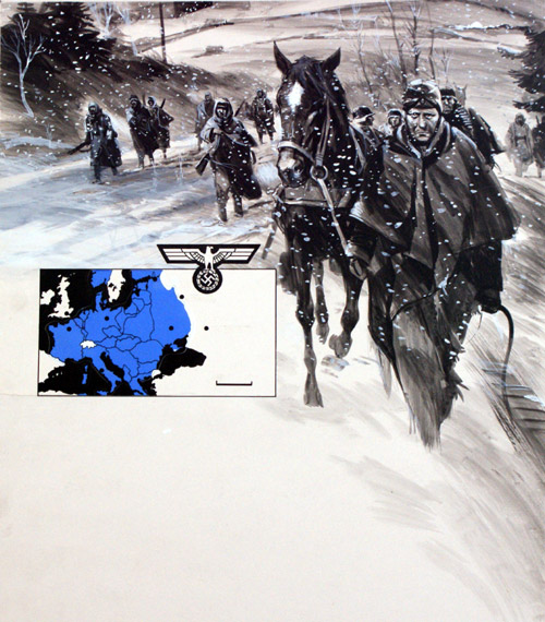 German Retreat From Moscow (Original) by Gerry Wood Art at The Illustration Art Gallery