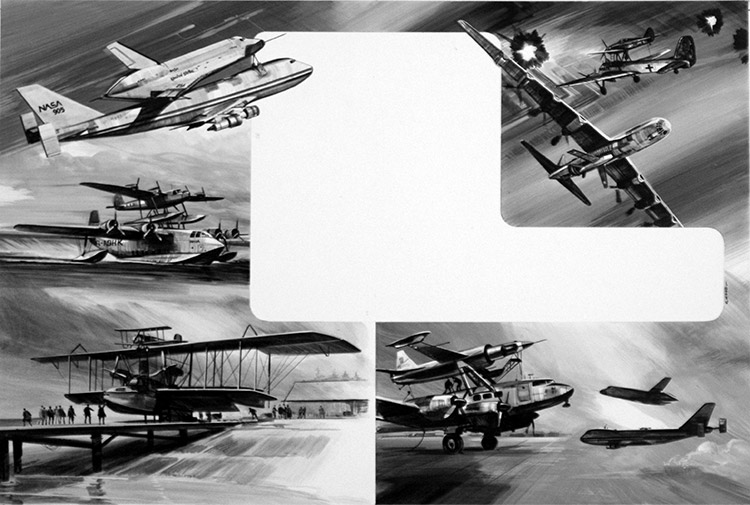Planes that are Taken for a Piggy-back Ride (Original) (Signed) by Gerry Wood at The Illustration Art Gallery