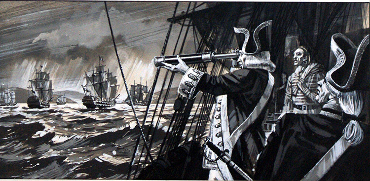 Admiral Byng in Minorca (Original) by Gerry Wood at The Illustration Art Gallery